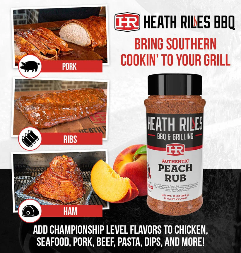 Heath Riles Peach BBQ Rub – 283g – Delicious Flavoring - Image 4