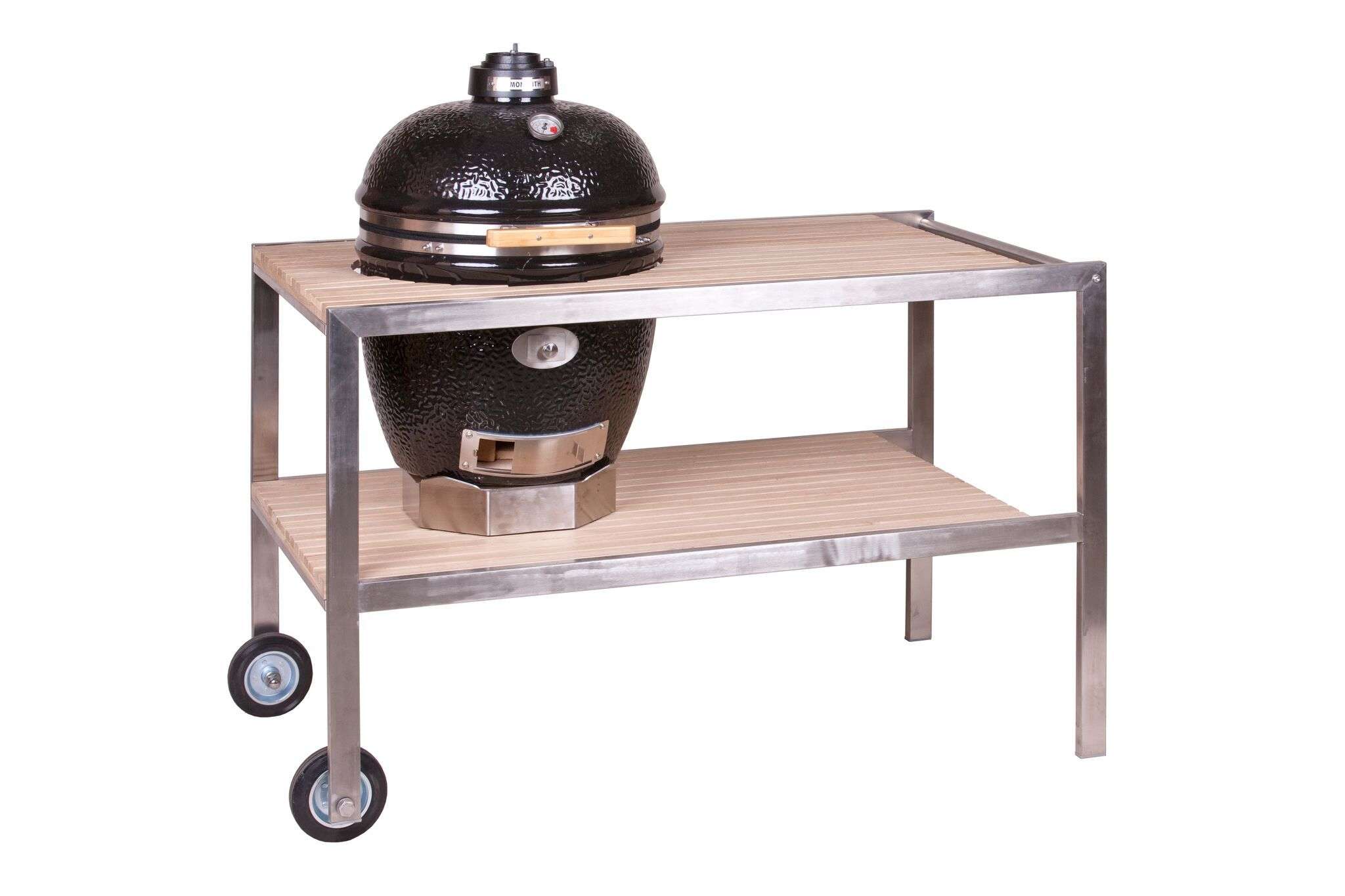 Monolith Stainless Steel & Teak Table