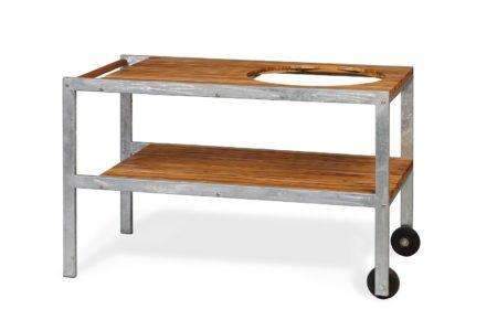 Monolith Stainless Steel & Teak Table - Image 2