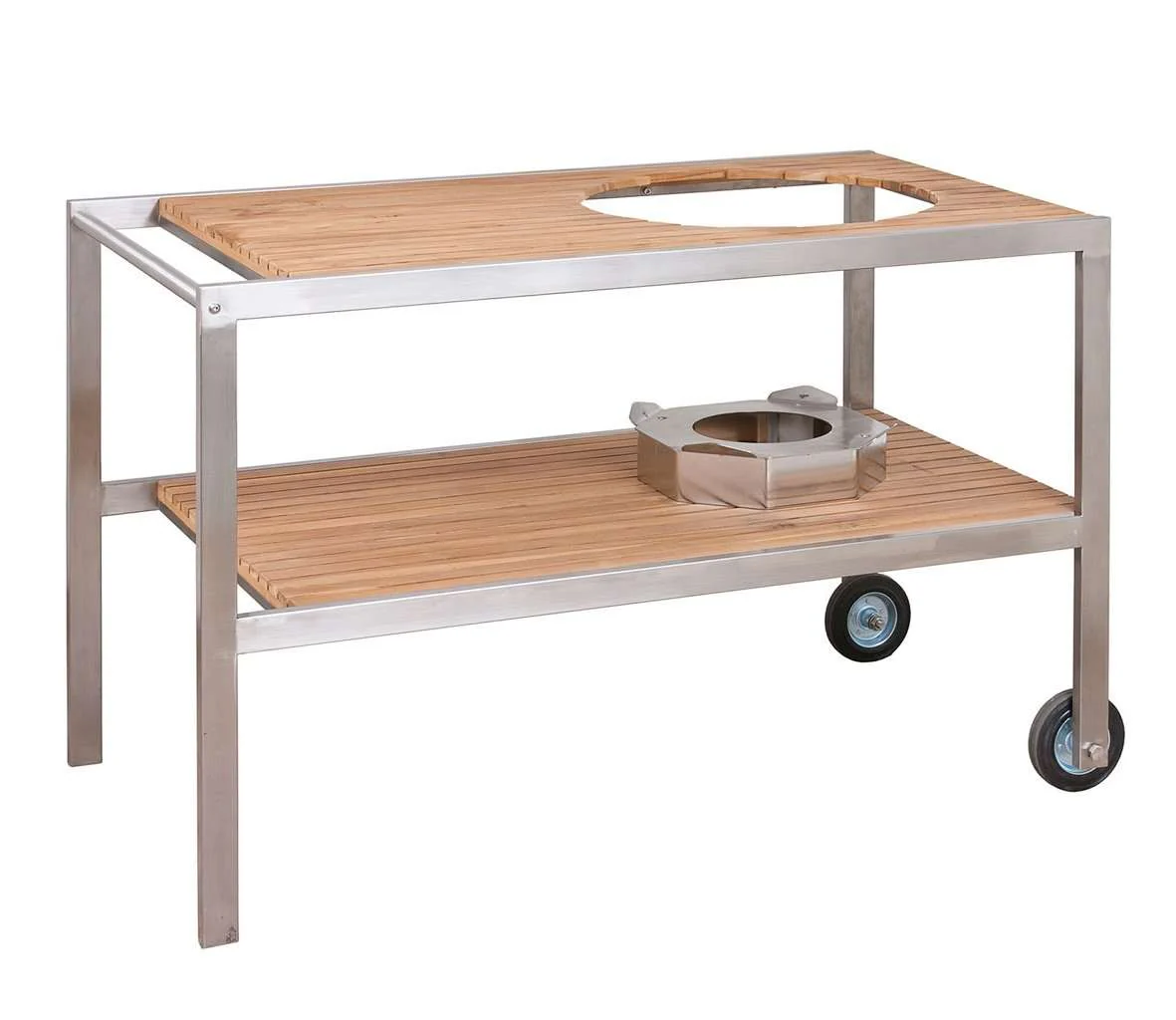 Monolith .66 LeChef Stainless Steel Teakwood Grill Table