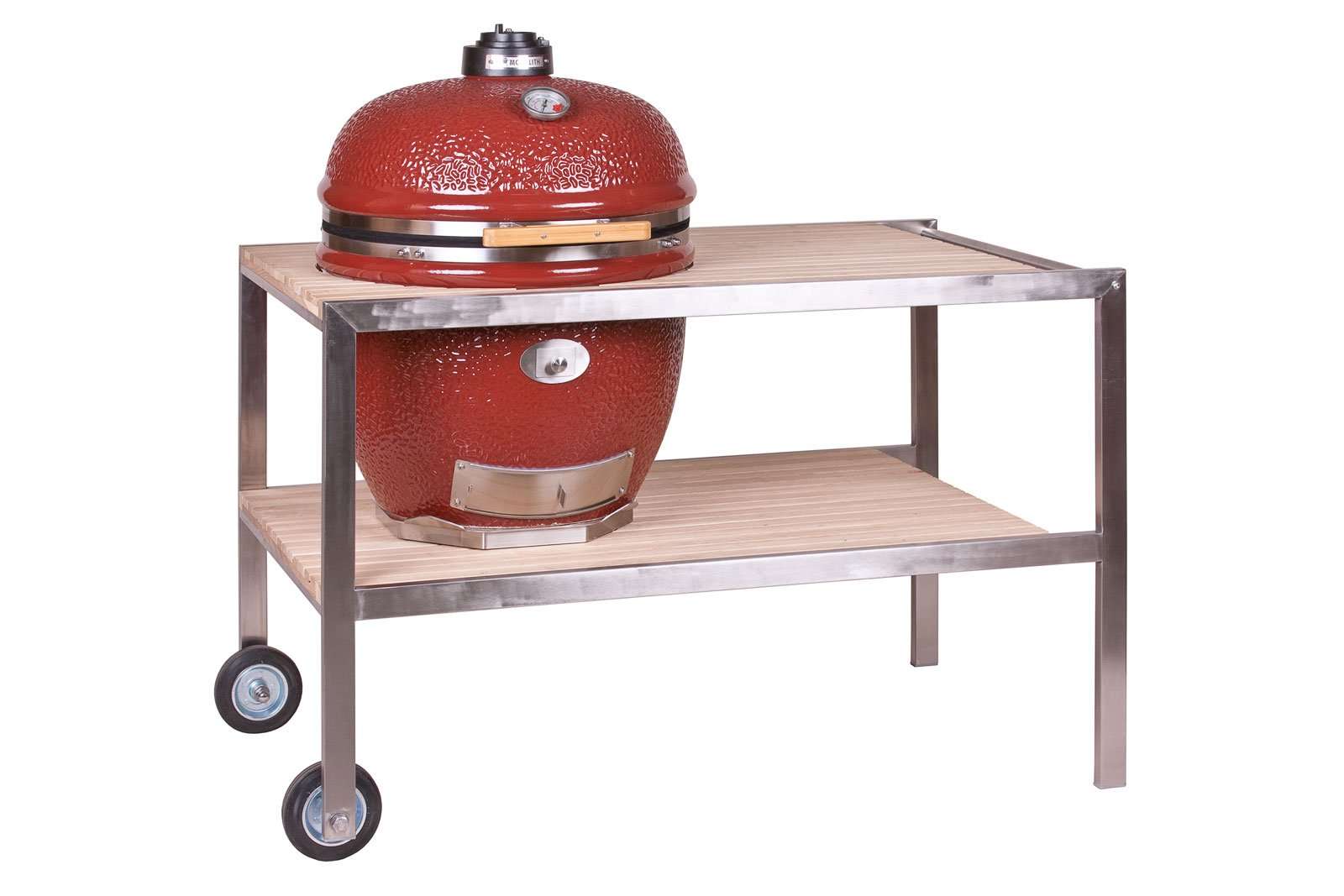 Monolith .66 LeChef Stainless Steel Teakwood Grill Table - Image 3