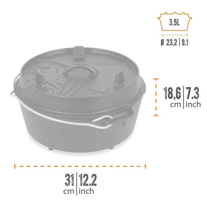 Petromax 3.5L Cast Iron Dutch Oven - Image 10