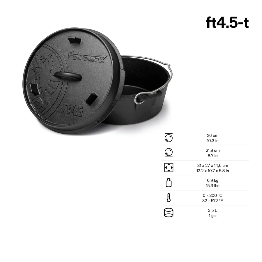 Petromax 3.5L Cast Iron Dutch Oven - Image 9