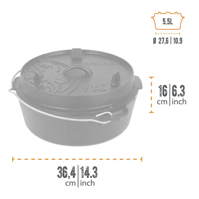 Petromax 5.5L Cast Iron Dutch Oven - Image 5