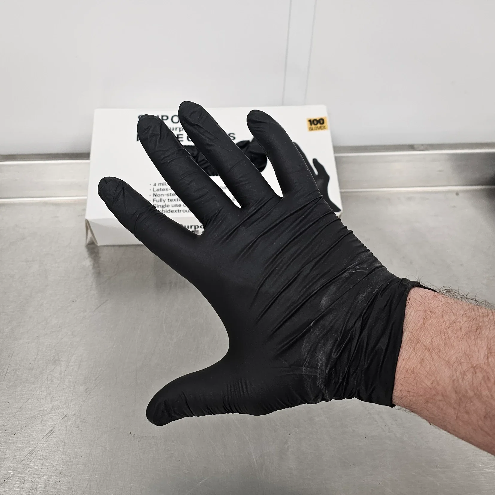 Premium Black Nitrile Barbecue Gloves for Pit Masters - Image 2