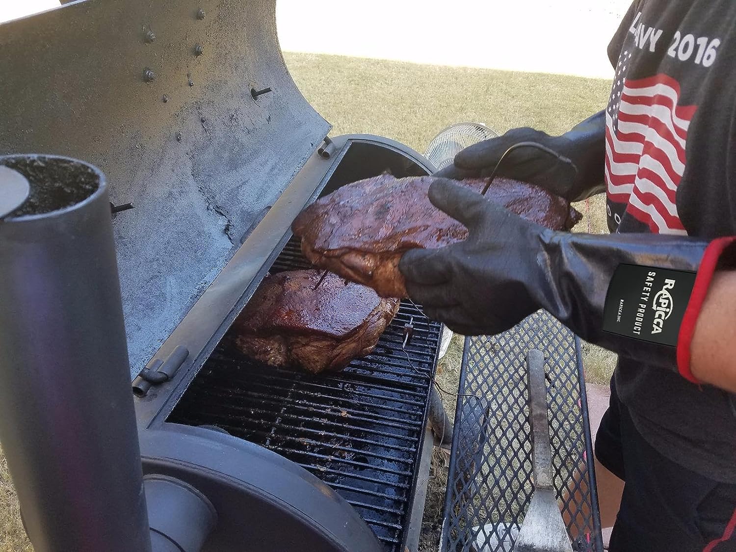 RAPICCA Heat Resistant BBQ Gloves for Safe Grilling - Image 9