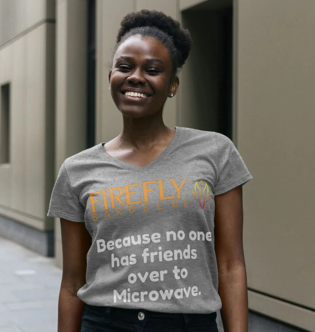No One Has Friends Over to the Microwave – Women’s V‑Neck - Image 3
