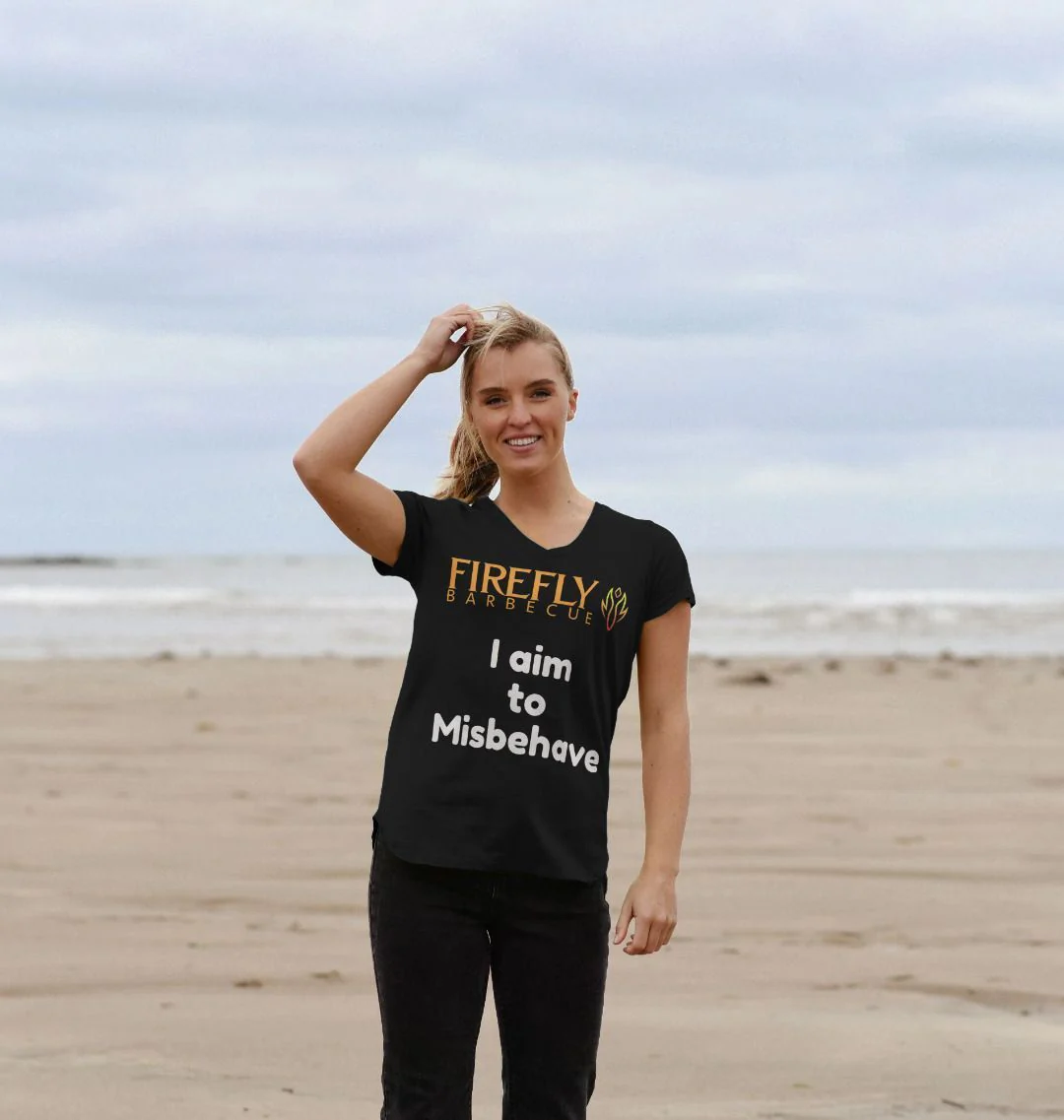 Firefly “I Aim to Misbehave” – Women’s V‑Neck T‑Shirt (Organic)
