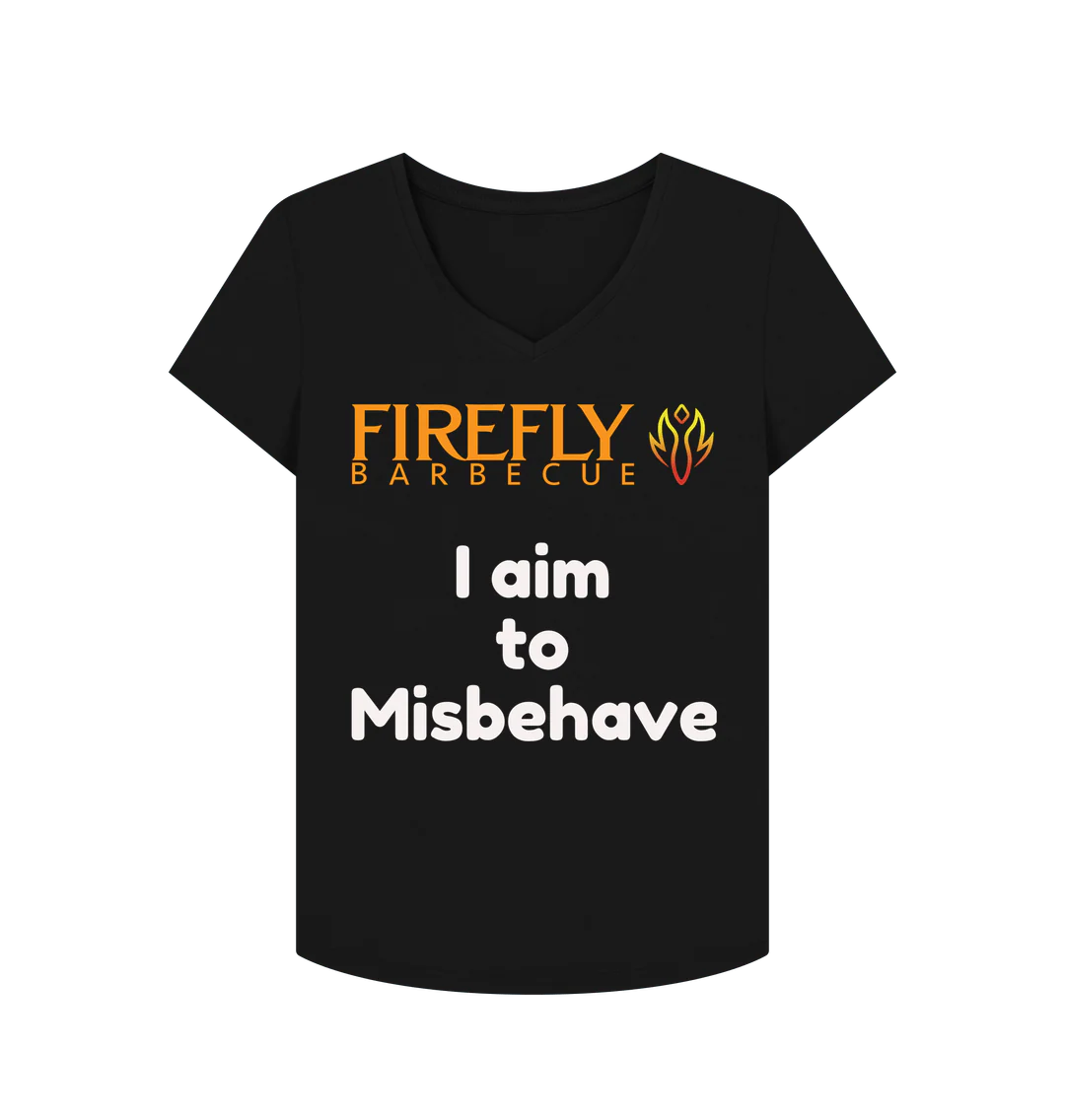Firefly “I Aim to Misbehave” – Women’s V‑Neck T‑Shirt (Organic) - Image 2