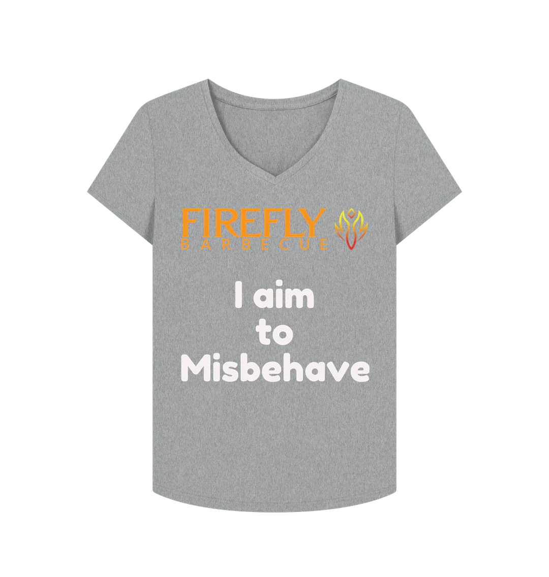 Firefly “I Aim to Misbehave” – Women’s V‑Neck T‑Shirt (Organic) - Image 4